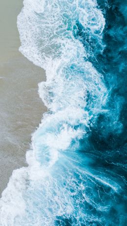 sea, waves, shore Wallpaper 3070x5464