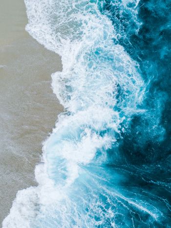 sea, waves, shore Wallpaper 1620x2160