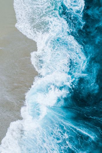 sea, waves, shore Wallpaper 640x960