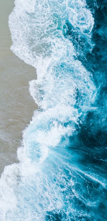 sea, waves, shore Wallpaper 1080x2220