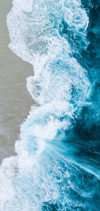 sea, waves, shore Wallpaper 1080x2280