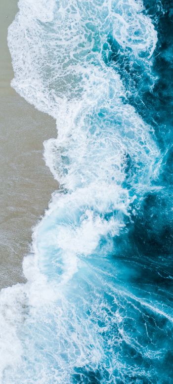 sea, waves, shore Wallpaper 1440x3200