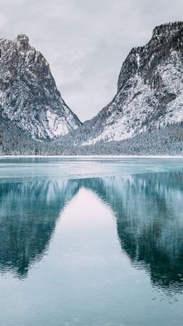 Toblaher Zee, Italy, lake Wallpaper 750x1334