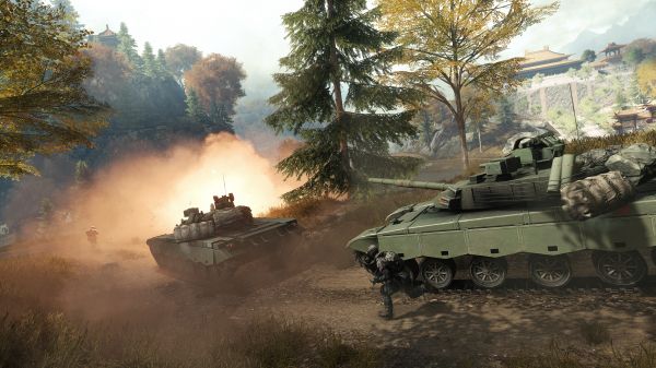 Обои 3840x2160 Battlefield 4, танк, взрыв