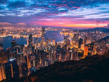 Hong Kong, city lights Wallpaper 800x600