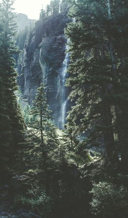 Telluride, USA, waterfall Wallpaper 600x1024