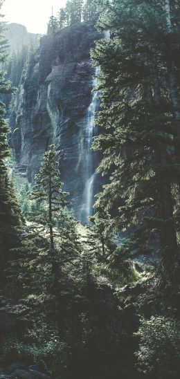 Telluride, USA, waterfall Wallpaper 1080x2280