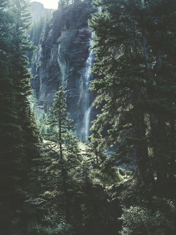 Telluride, USA, waterfall Wallpaper 1620x2160