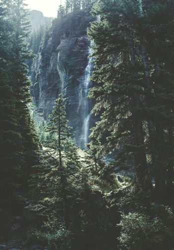 Telluride, USA, waterfall Wallpaper 1668x2388
