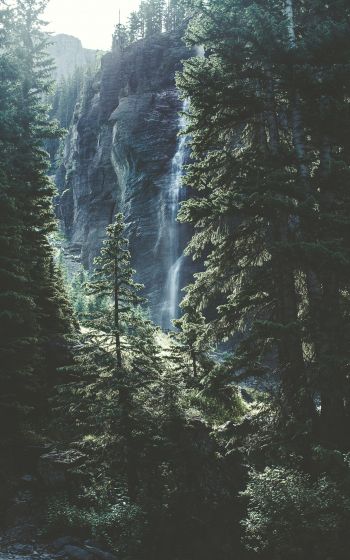 Telluride, USA, waterfall Wallpaper 1600x2560