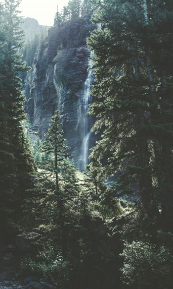 Telluride, USA, waterfall Wallpaper 1200x2000