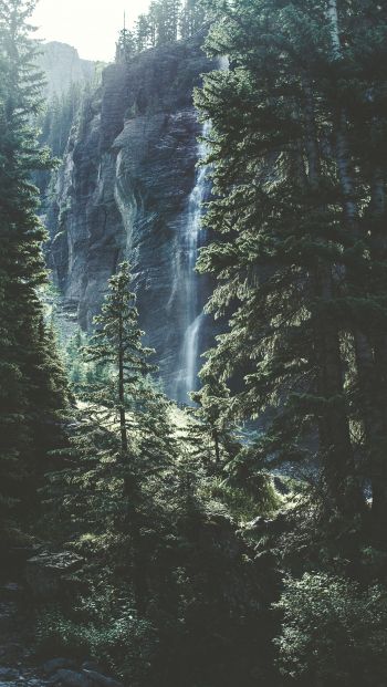 Telluride, USA, waterfall Wallpaper 640x1136