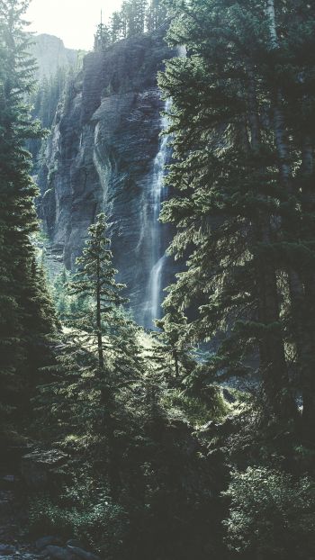 Telluride, USA, waterfall Wallpaper 1440x2560