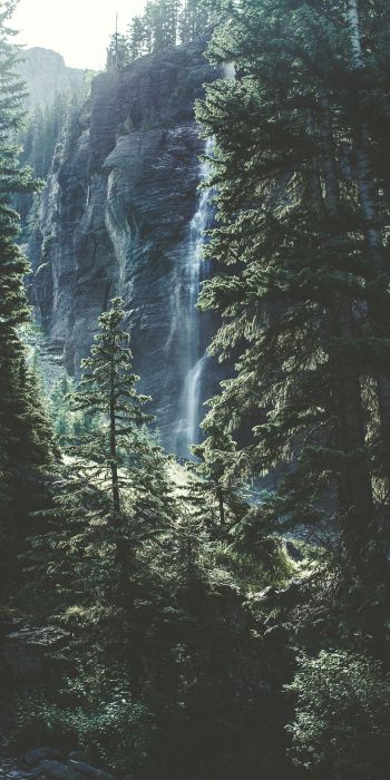 Telluride, USA, waterfall Wallpaper 720x1440