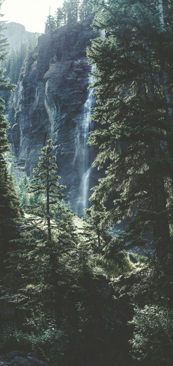 Telluride, USA, waterfall Wallpaper 1440x3040