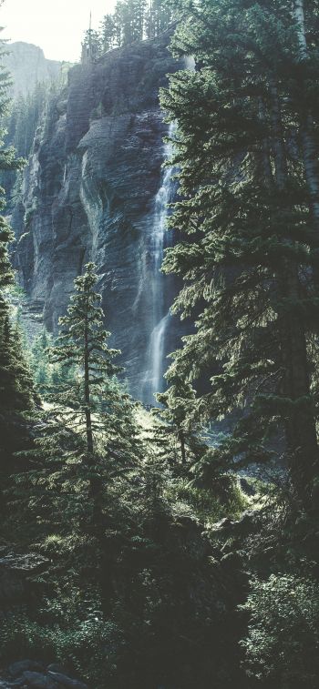 Telluride, USA, waterfall Wallpaper 1125x2436