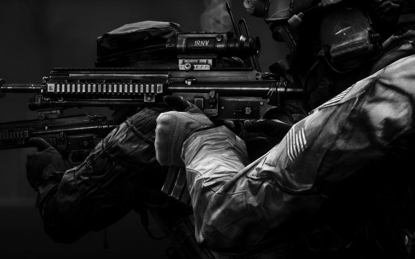 Battlefield 4, black and white, black wallpaper Wallpaper 2560x1600