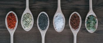 spices, spoons Wallpaper 3440x1440