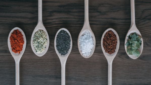 spices, spoons Wallpaper 1600x900