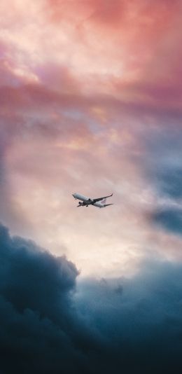 plane, clouds Wallpaper 1080x2220