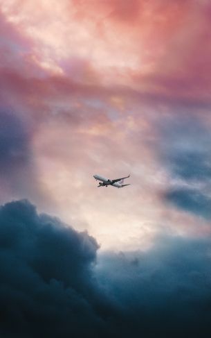 plane, clouds Wallpaper 1752x2800