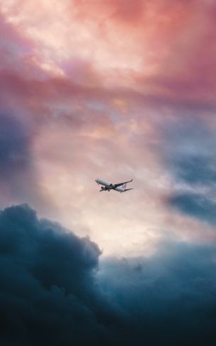 plane, clouds Wallpaper 1600x2560