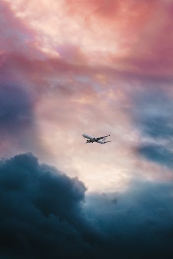 plane, clouds Wallpaper 640x960