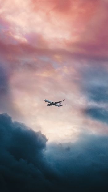 plane, clouds Wallpaper 640x1136