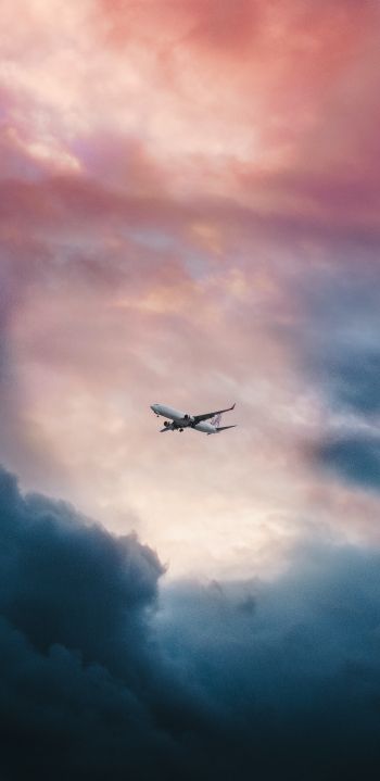 plane, clouds Wallpaper 1080x2220