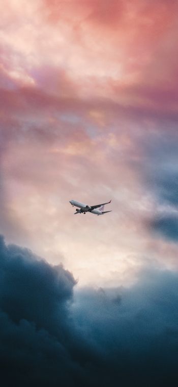 plane, clouds Wallpaper 828x1792