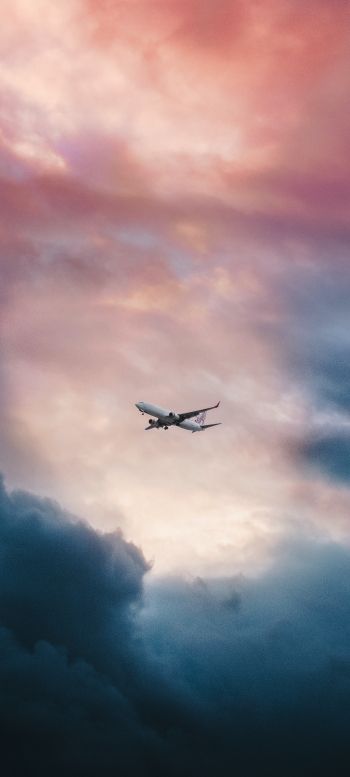 plane, clouds Wallpaper 1440x3200
