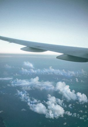 airplane wing, clouds Wallpaper 1640x2360