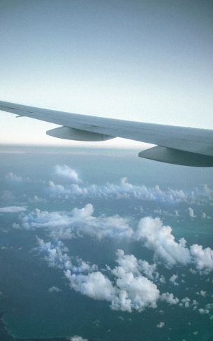 airplane wing, clouds Wallpaper 1752x2800