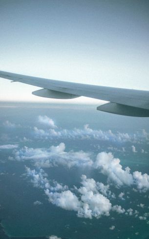 airplane wing, clouds Wallpaper 800x1280