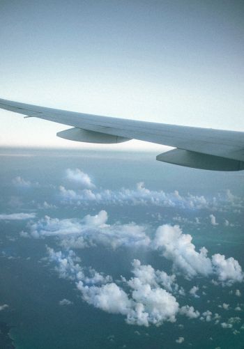 airplane wing, clouds Wallpaper 1668x2388