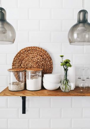 kitchen, shelf Wallpaper 1668x2388