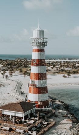 lighthouse, beach, shore Wallpaper 600x1024