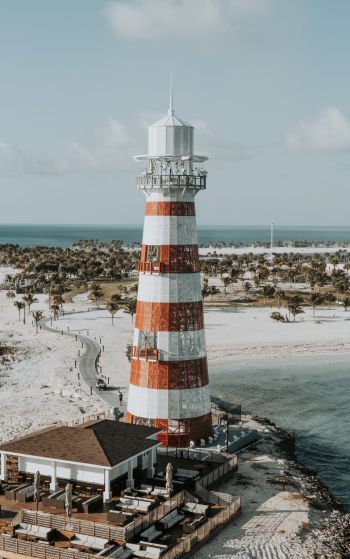 lighthouse, beach, shore Wallpaper 1752x2800