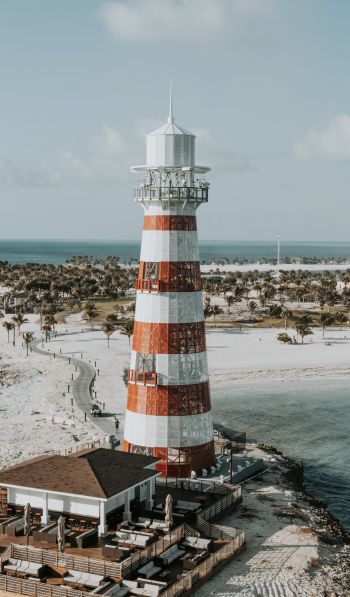 lighthouse, beach, shore Wallpaper 600x1024