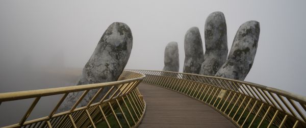 Da Nang, vietnam, bridge Wallpaper 3440x1440