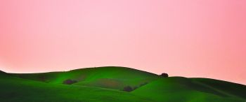 green hills, sky Wallpaper 3440x1440