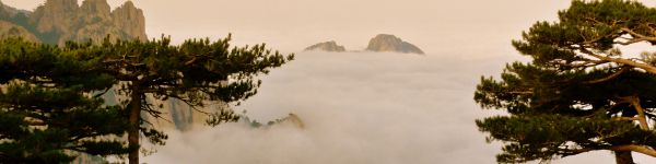 Aiguille de Bavella, Quensa, France Wallpaper 1590x400