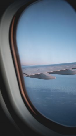 window view, plane Wallpaper 640x1136