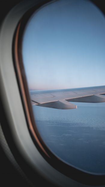 window view, plane Wallpaper 640x1136