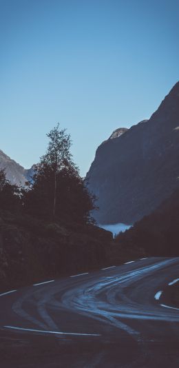 road, mountains Wallpaper 1080x2220