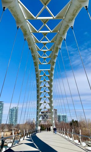 footbridge, people Wallpaper 1200x2000