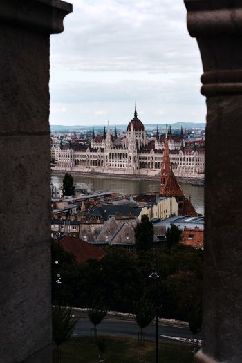 Обои 640x960 Будапешт, Венгрия, вид на город