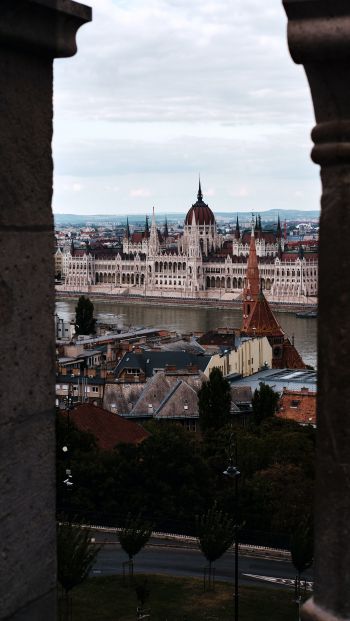 Обои 640x1136 Будапешт, Венгрия, вид на город