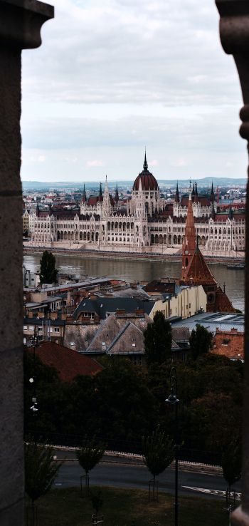 Budapest, hungary, city view Wallpaper 1440x3040