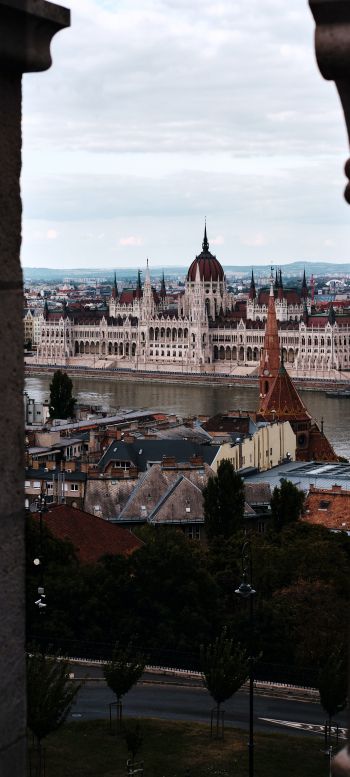 Обои 1440x3200 Будапешт, Венгрия, вид на город